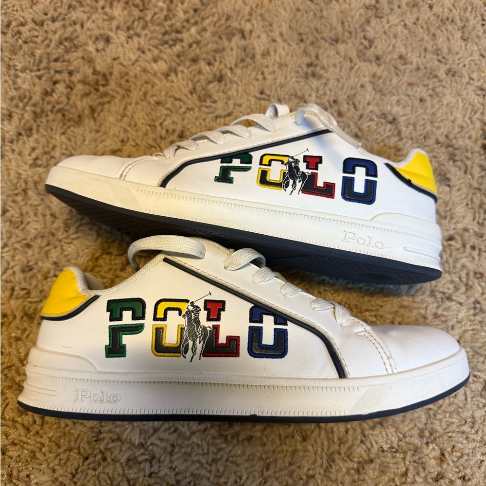 Polo by Ralph Lauren White and Yellow Sneakers Classic Design